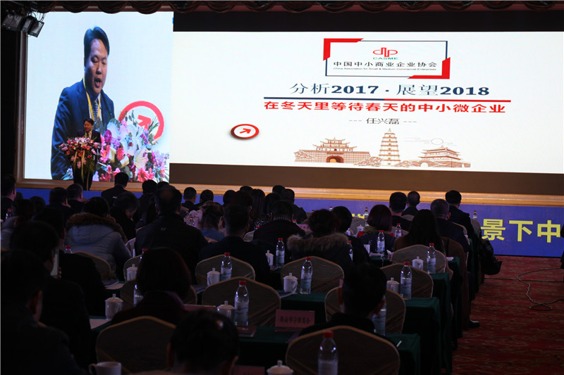 中国中小商业企业协会常务会长任兴磊发表主题演讲