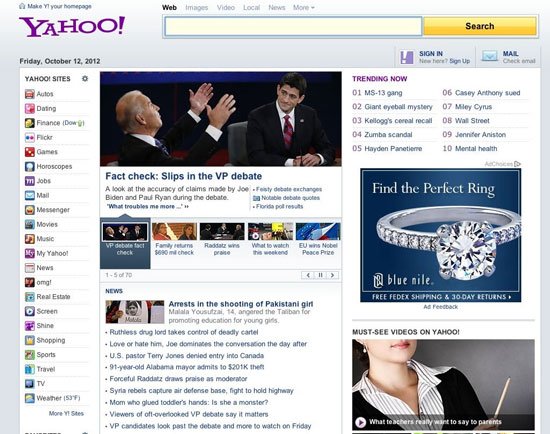 梅耶尔操刀雅虎主页改版：Yahoo!不再是紫色